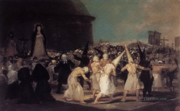 black goya Painting - Procession of Flagellants Francisco de Goya